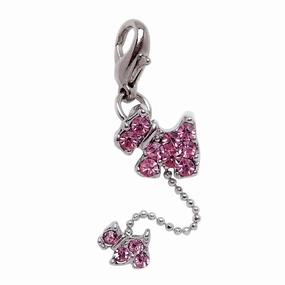 Dog And Puppy Pink Dog Collar Charm dog collar charm,pet tag