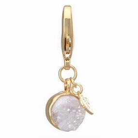 Druzy Dog Collar Charm White