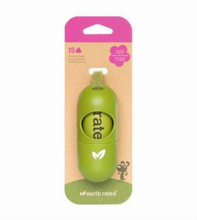 Earth Rated Eco-Friendly Leash Dispenser Bio Poop Bags (15 Scented Bags) odor remover,dog cleaning