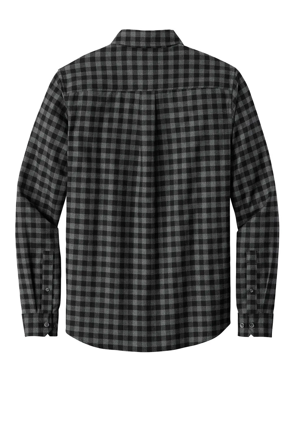 Eddie Bauer Mens Favorite Flannel Long Sleeve Button Down Shirt w/ Pocket - Deep Black Mini Buffalo  Exquisite Clothing Eddie-Bauer