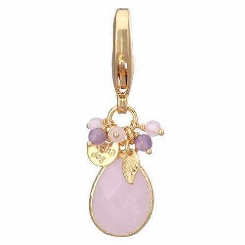 Faceted Dog Collar Charm Pink Quartz