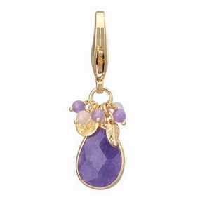 Faceted Dog Collar Charm Purple Quartz