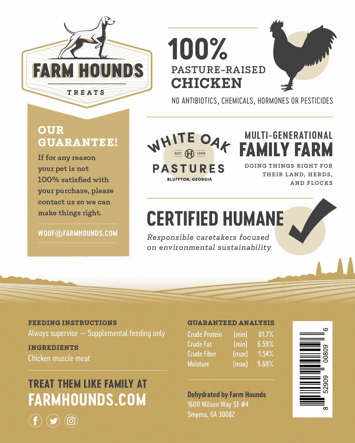 Farm Hounds Chicken Jerky 3.5oz Bag