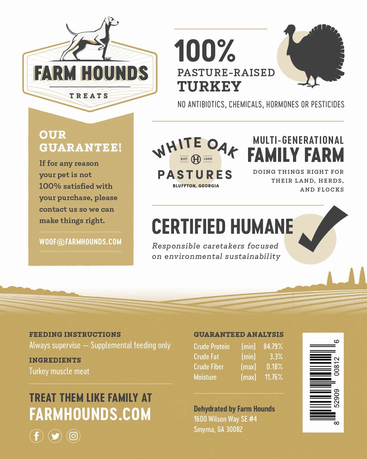 Farm Hounds Turkey Jerky 3.5oz Bag