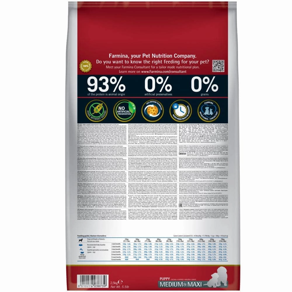 Farmina N&D Pumpkin Chicken & Pomegranate Grain Free Puppy Medium Maxi Dog Dry Food