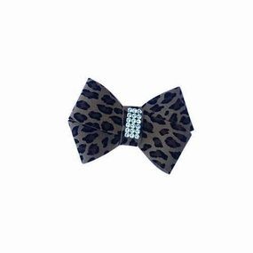 First Place Bow Dog Collar Slider Cheetah dog collar accessory,collar decor