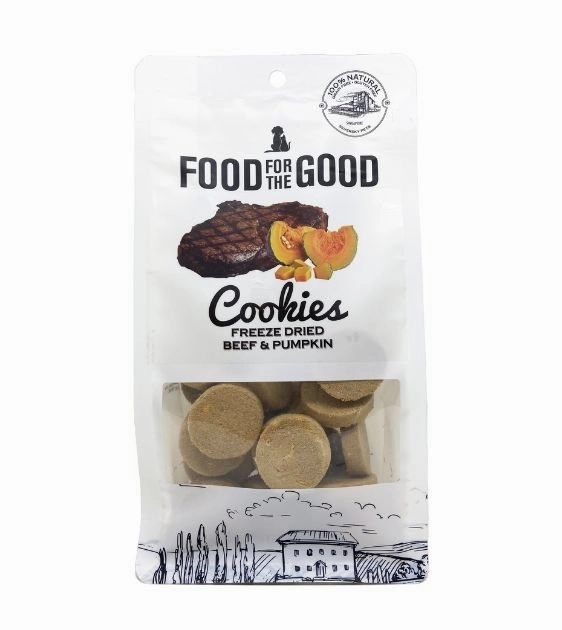 Food For The Good Freeze Dried Cat & Dog Treats (Beef & Pumpkin Cookies)