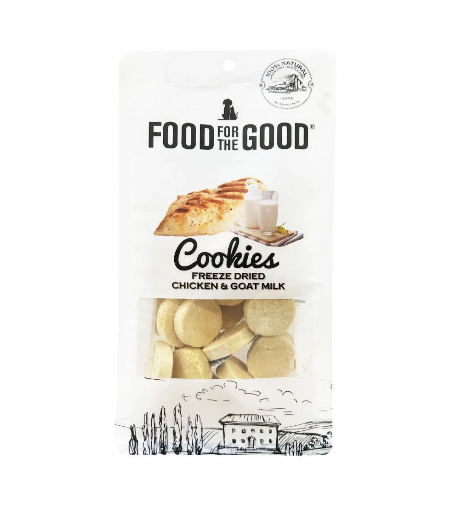 Food For The Good Freeze Dried Cat & Dog Treats (Chicken & Goat Milk Cookies)