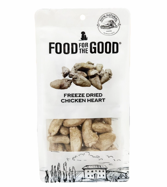 Food For The Good Freeze Dried Cat & Dog Treats (Chicken Heart) freeze-dried dog food,lightweight pet food