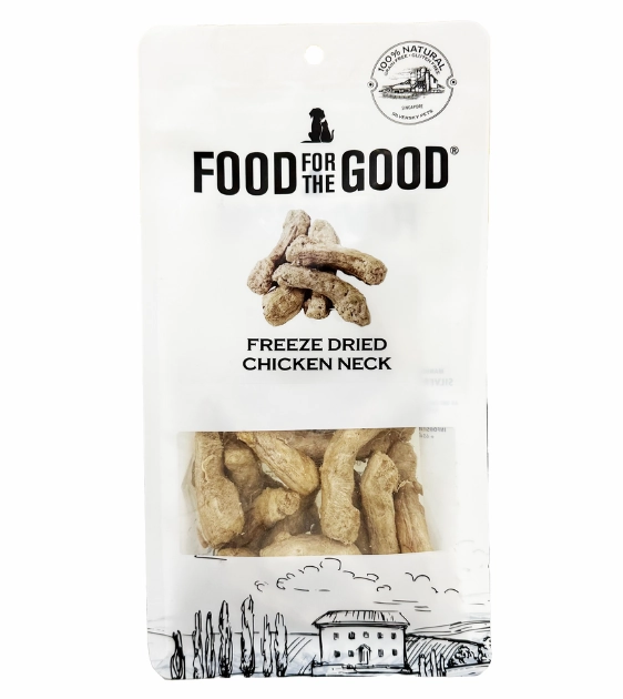 Food For The Good Freeze Dried Cat & Dog Treats (Chicken Neck) dog chews,dog bones