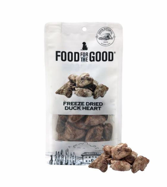 Food For The Good Freeze Dried Cat & Dog Treats (Duck Heart) freeze-dried dog food,lightweight pet food