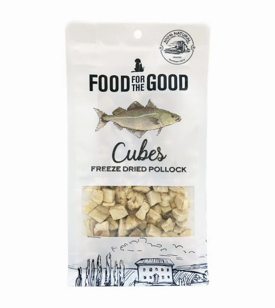 Food For The Good Freeze Dried Cat & Dog Treats (Pollock Cubes) freeze-dried dog food,lightweight pet food