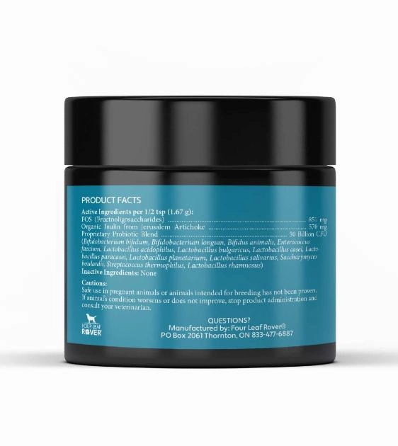 Four Leaf Rover (BIFIDO FOR FIDO) Multi-Strain Probiotics With Organic Prebiotics Dog Supplements