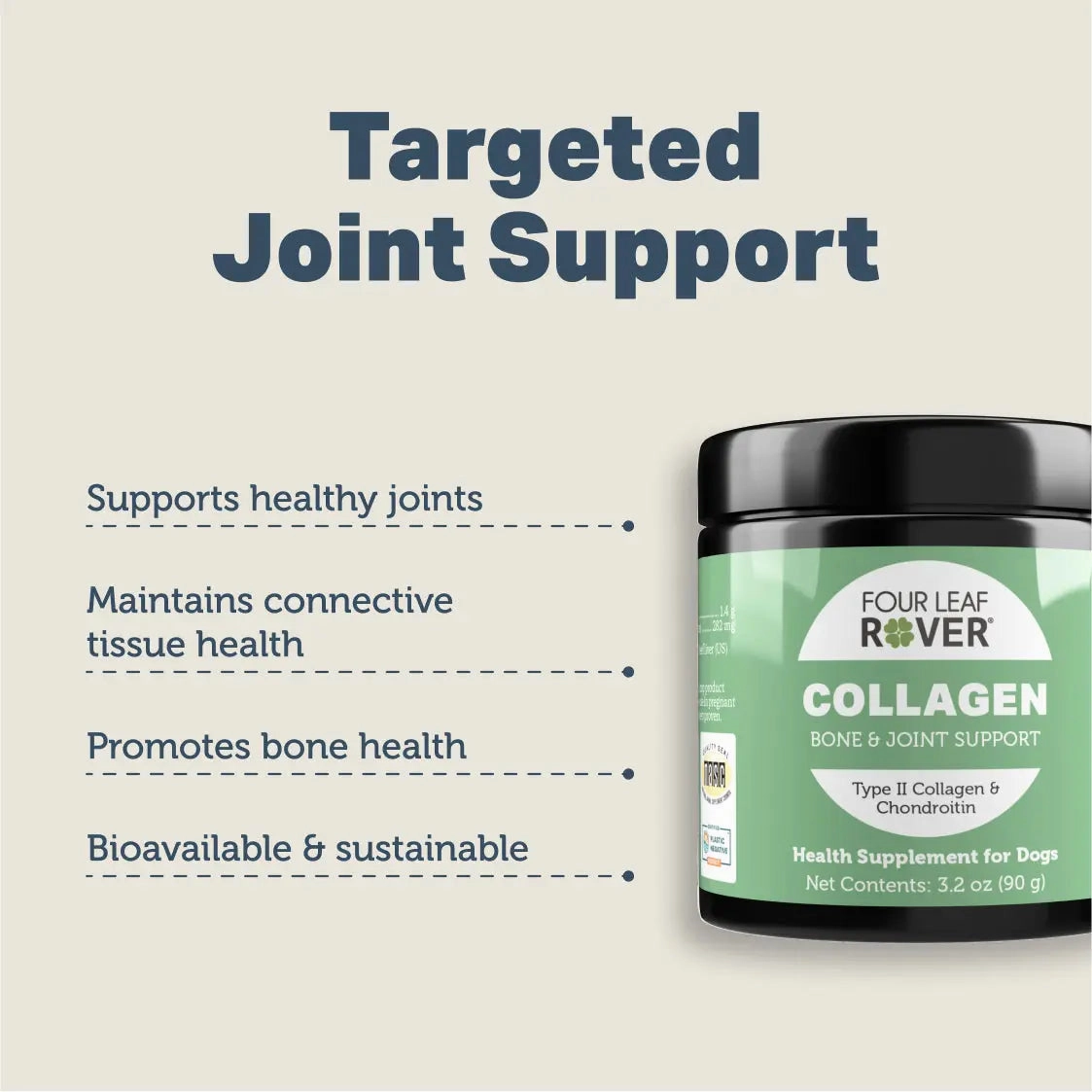 Four Leaf Rover Collagen Bone & Joint Support Health Supplements for Dogs