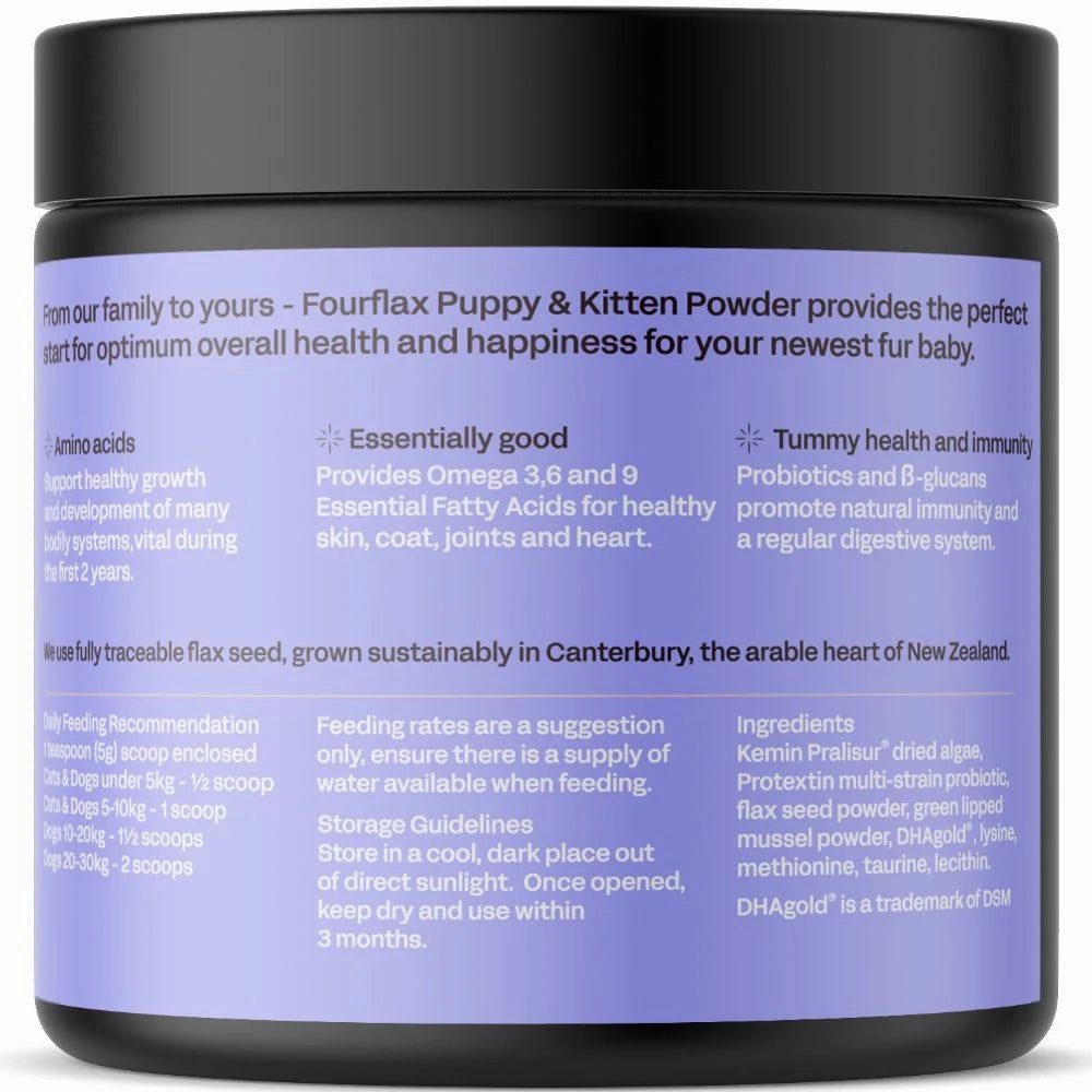 Fourflax Nutritiional Powder Supplement for Cats & Dogs (Puppy & Kitten)
