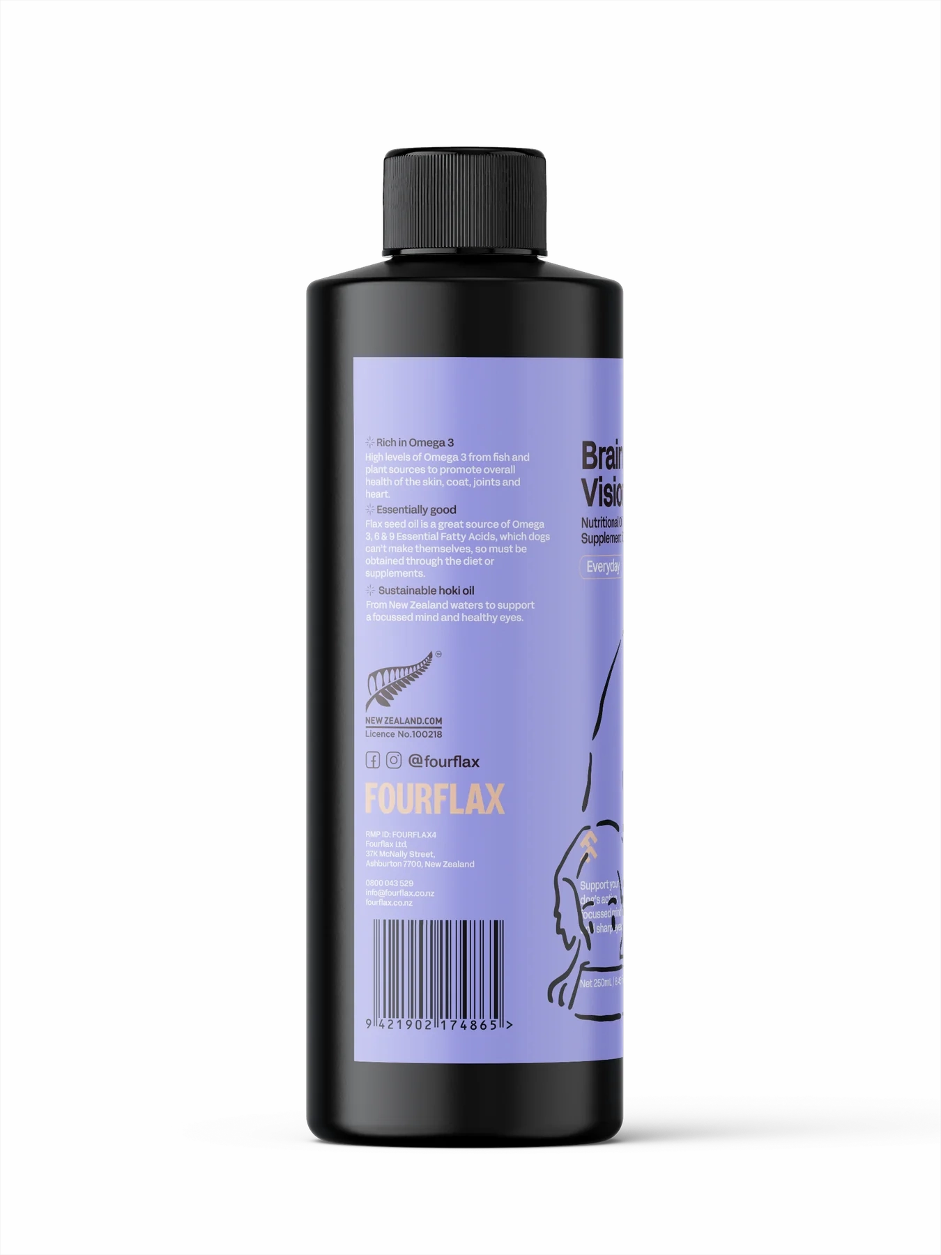 Fourflax Nutritional Oil Supplement for Dogs (Brain & Vision/Fish & Flax)