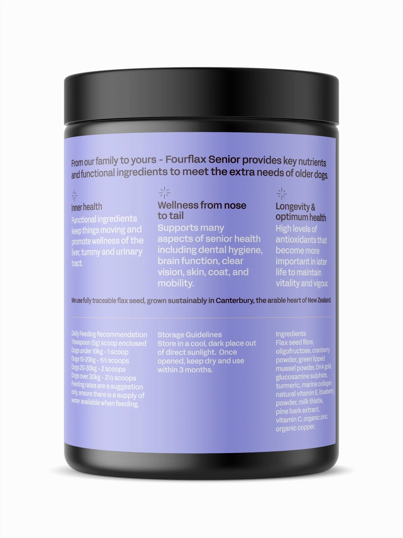 Fourflax Nutritional Powder Supplement for Older Dogs (Senior)