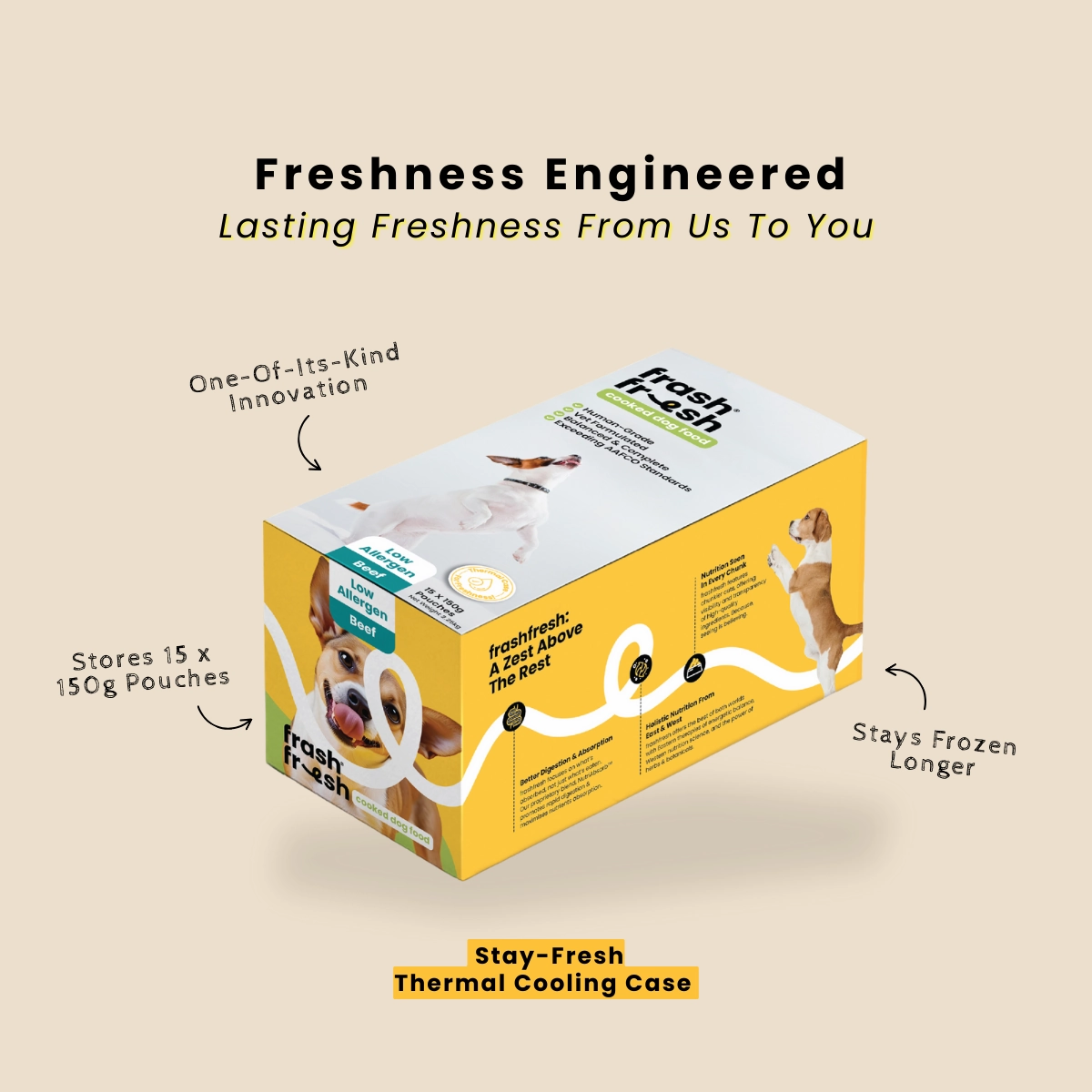 frashfresh Cooked Dog Food with NutriAbsorb (Low-Allergen BEEF)