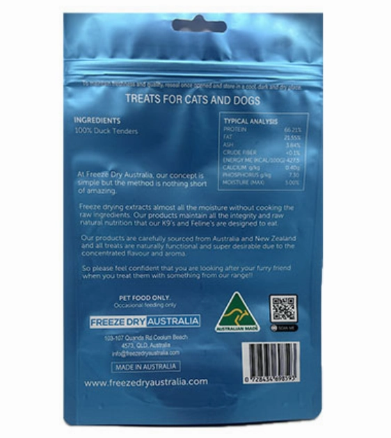 Freeze Dry Australia Duck Tenders Freeze Dried Cat & Dog Treats