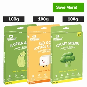 Fresh For Paws A Green Affair Grain Free & Vegan and Go Go Cottage Cheese and Oh My Greens Dog Wet Food Combo