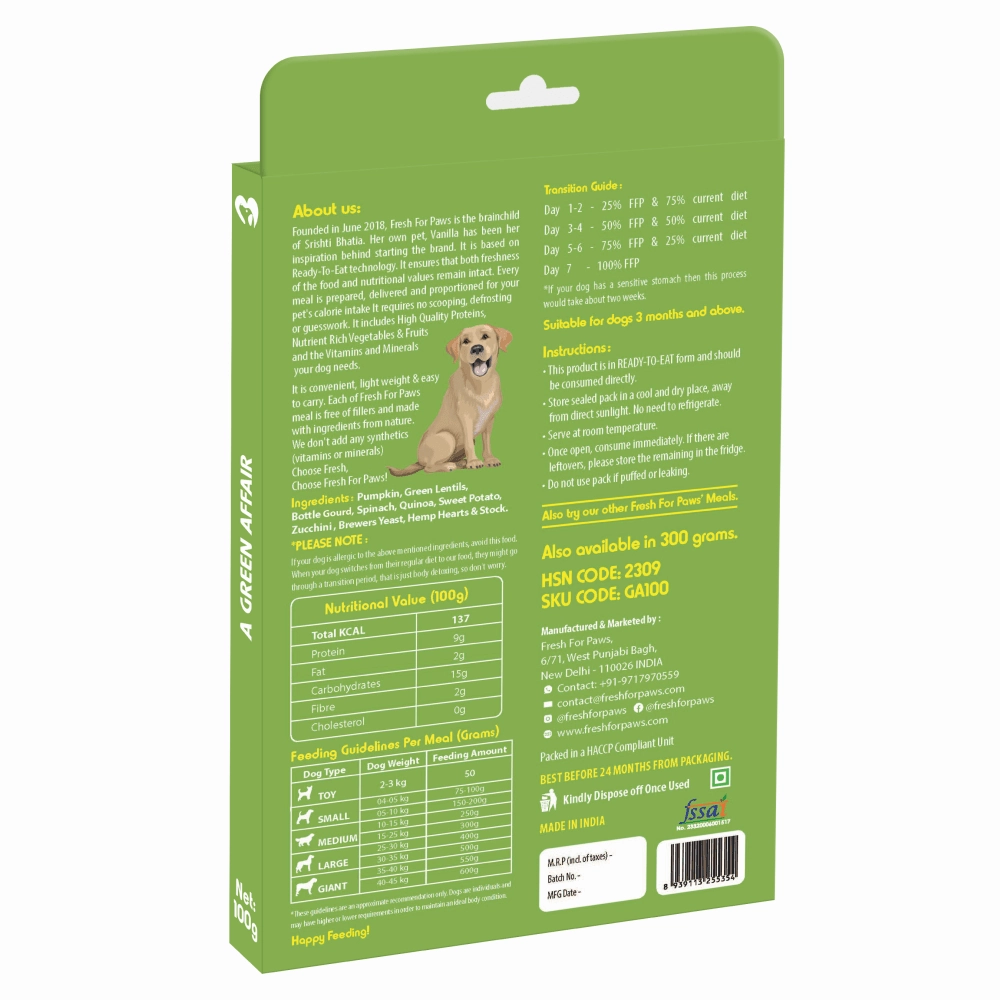 Fresh For Paws A Green Affair Grain Free & Vegan and Go Go Cottage Cheese and Oh My Greens Dog Wet Food Combo