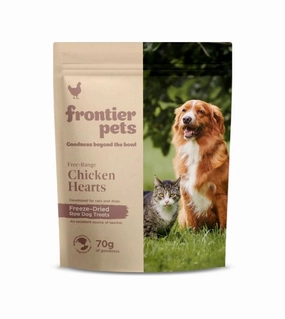 Frontier Pets Freeze Dried Raw Dog Treats (Chicken Hearts) freeze-dried dog food,lightweight pet food