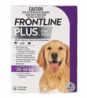Frontline Plus Flea & Tick Treatment For Large Dogs (20kg - 40kg) large breed food,big dog food