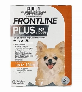 Frontline Plus Flea & Tick Treatment For Small Dogs (Up to 10kg) dog shampoo,bathing supplies