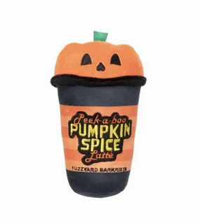 FuzzYard Halloween Peek-A-Boo Pumpkin Spice Latte Plush Dog Toy