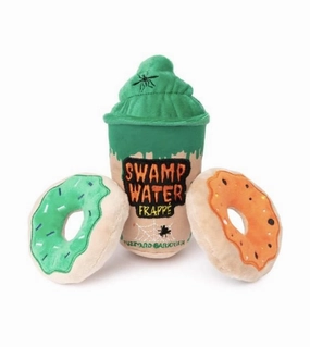 FuzzYard Halloween Swamp Water Frappe & Donuts Plush Dog Toys (3-Pack Set) wet dog food,moist dog food