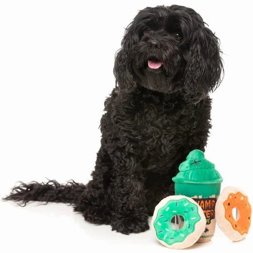 FuzzYard Halloween Swamp Water Frappe & Donuts Plush Dog Toys (3-Pack Set)