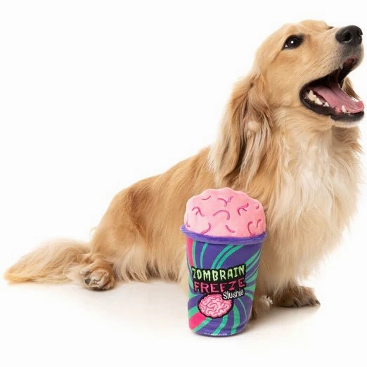 FuzzYard Halloween Zombrain Freeze Slushie Plush Dog Toy