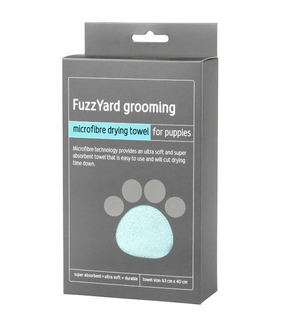 FuzzYard Microfibre Blue With Grey Trim Drying Towel For Puppies interactive dog toy,tech pet toy