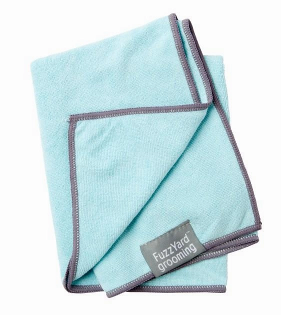 FuzzYard Microfibre Blue With Grey Trim Drying Towel For Puppies