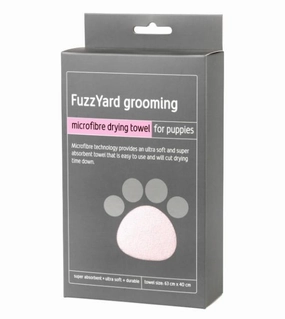 FuzzYard Microfibre Pink With Grey Trim Drying Towel For Puppies interactive dog toy,tech pet toy