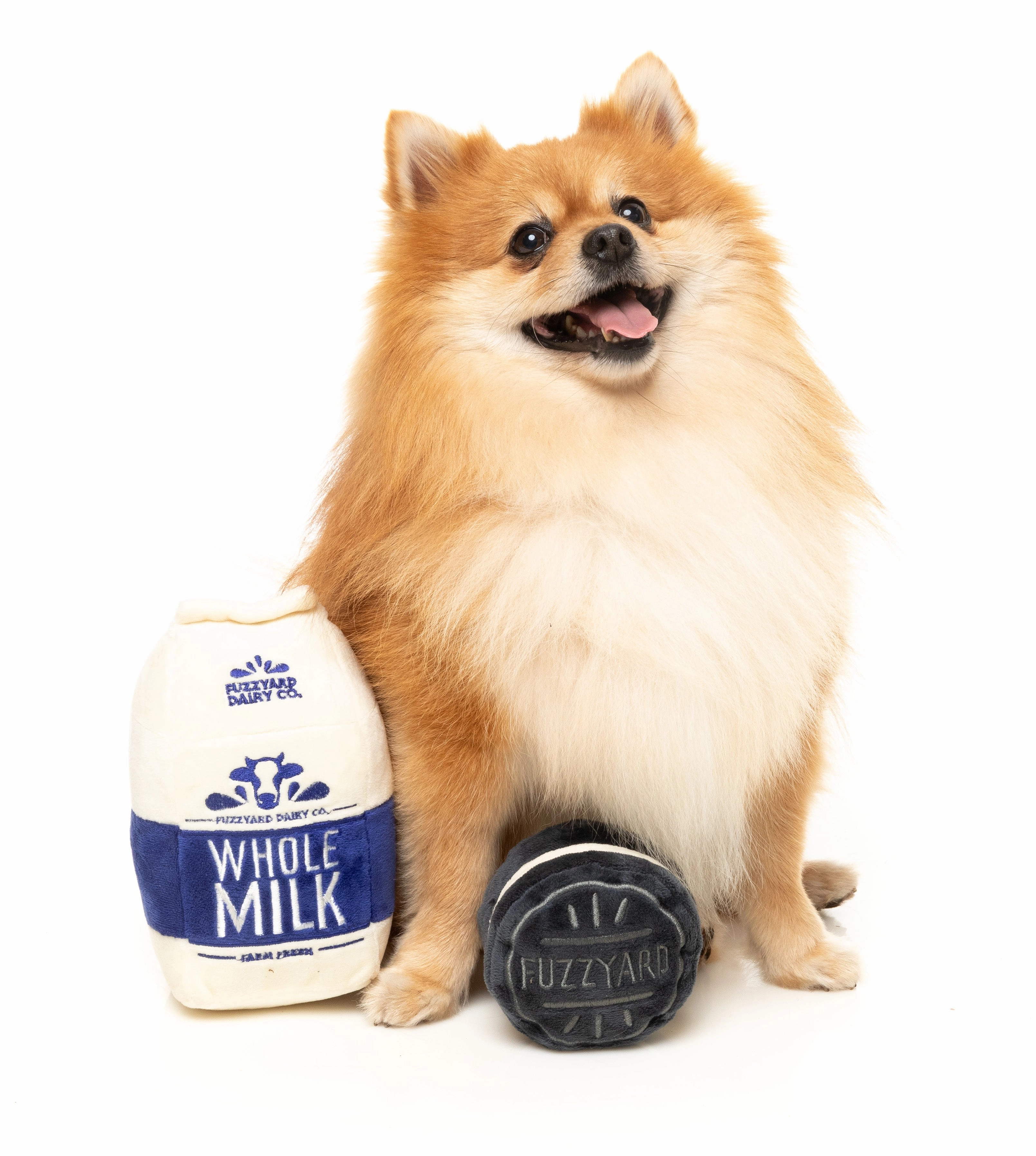 FuzzYard Perfect Match Squeaky Plush Dog Toy (Milk & Cookie 2 Pack)
