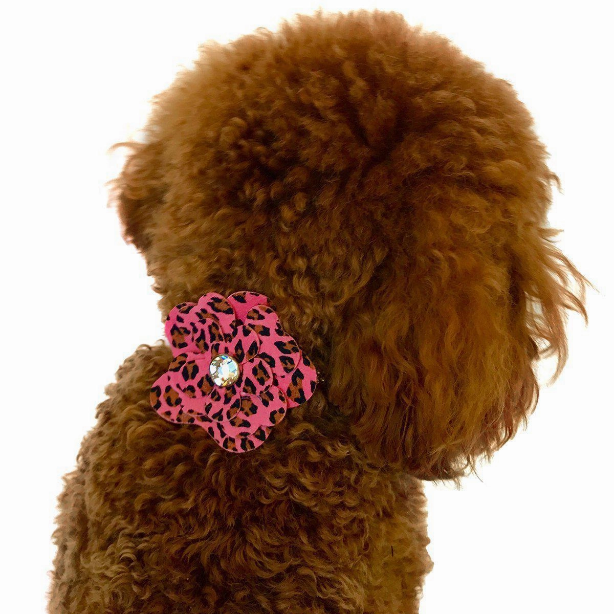 Garden Flower Dog Collar Slider Pink Cheetah dog collar accessory,collar decor
