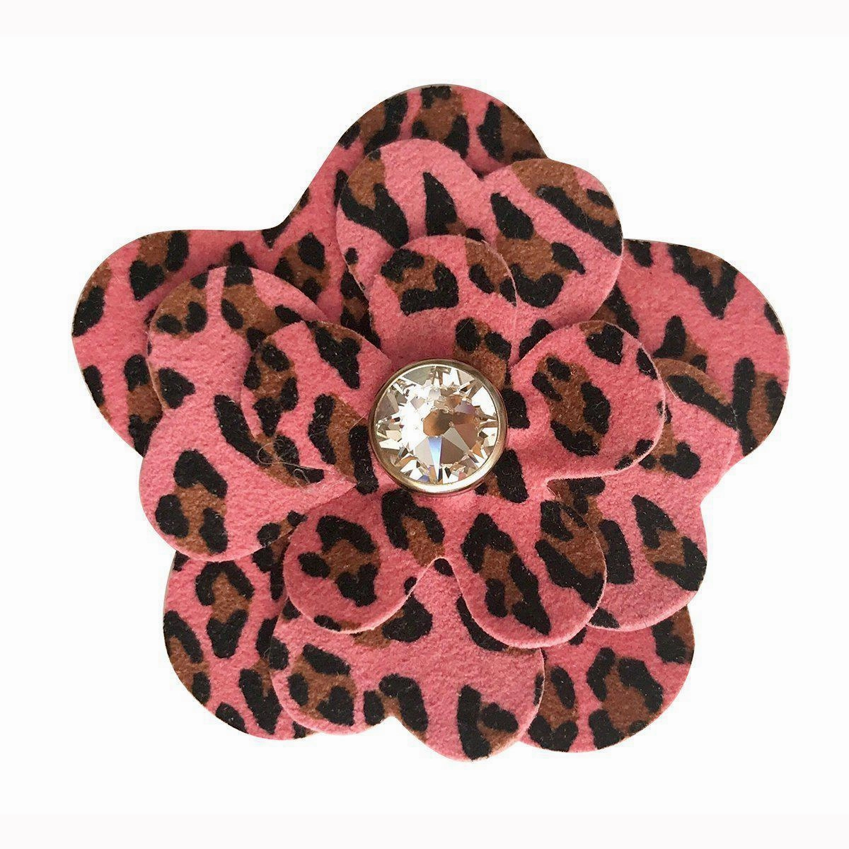 Garden Flower Dog Collar Slider Pink Cheetah