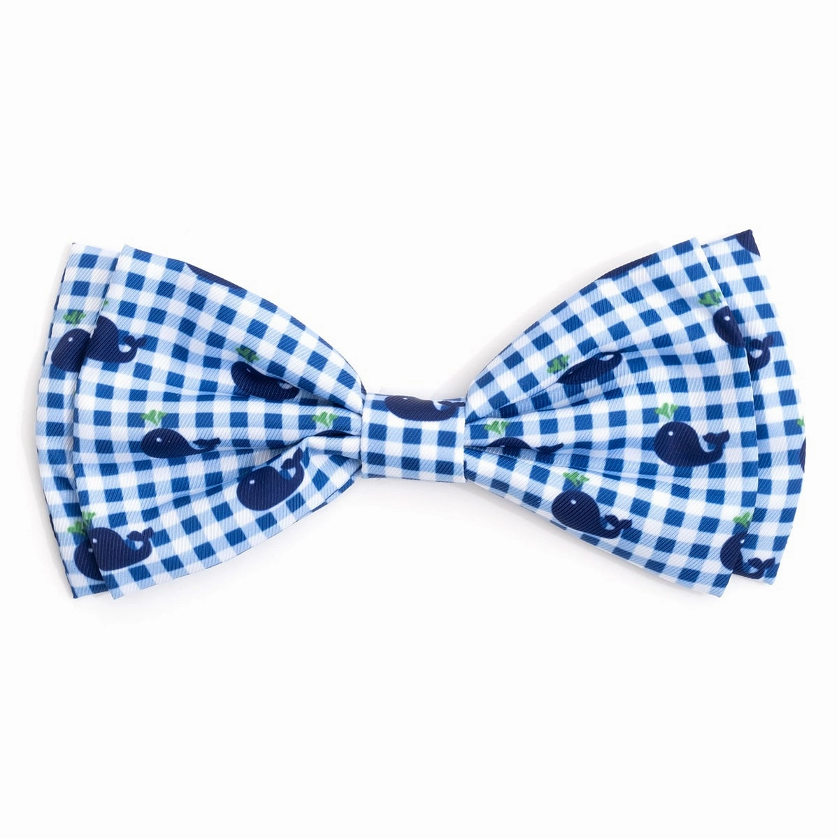 Gingham Whales Dog Bow Tie dog collar accessory,collar decor