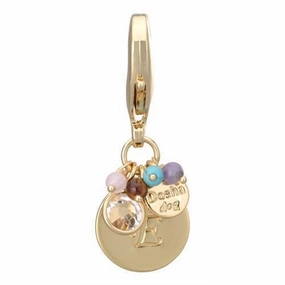 Gold Initial E Dog Collar Charm
