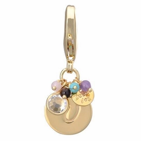 Gold Initial U Dog Collar Charm