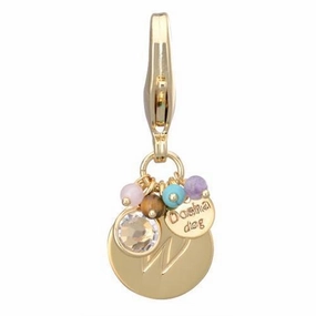 Gold Initial W Dog Collar Charm