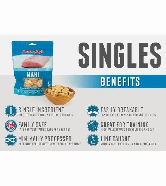 Grandma Lucys Singles Freeze Dried Mahi Cat & Dog Treats