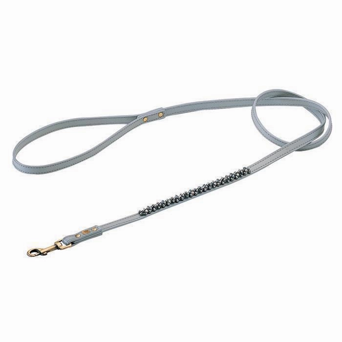 Grey/Hematite Mini Beaded Dog Leash