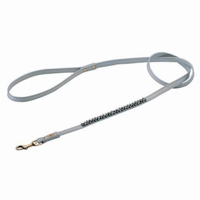 Grey/Hematite Mini Beaded Dog Leash