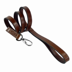Hamilton Collection Dog Leash Rich Brown/Nickel dog mobility,outdoor pet aid