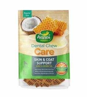Happi Skippi (Happi Doggy) CARE Dental Dog Chews (Skin & Coat Support)