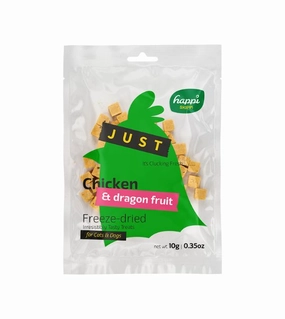 Happi Skippi (Happi Doggy) JUST Freeze Dried Cat & Dog Treats (Chicken & Dragon Fruit) freeze-dried dog food,lightweight pet food
