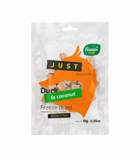 Happi Skippi (Happi Doggy) JUST Freeze Dried Cat & Dog Treats (Duck & Coconut) freeze-dried dog food,lightweight pet food