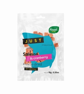 Happi Skippi (Happi Doggy) JUST Freeze Dried Cat & Dog Treats (Salmon & Cranberry) freeze-dried dog food,lightweight pet food